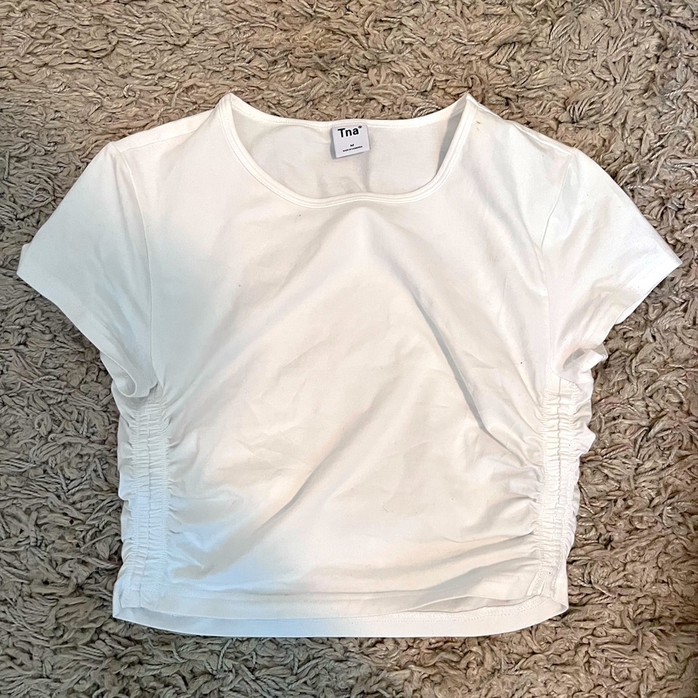 Aritzia TNA | white ribbed crop top